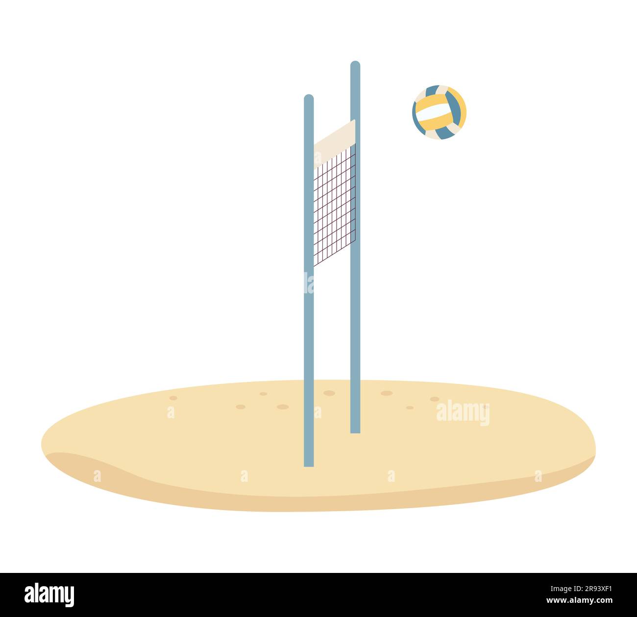 Sand volleyball semi flat colour vector object Stock Vector
