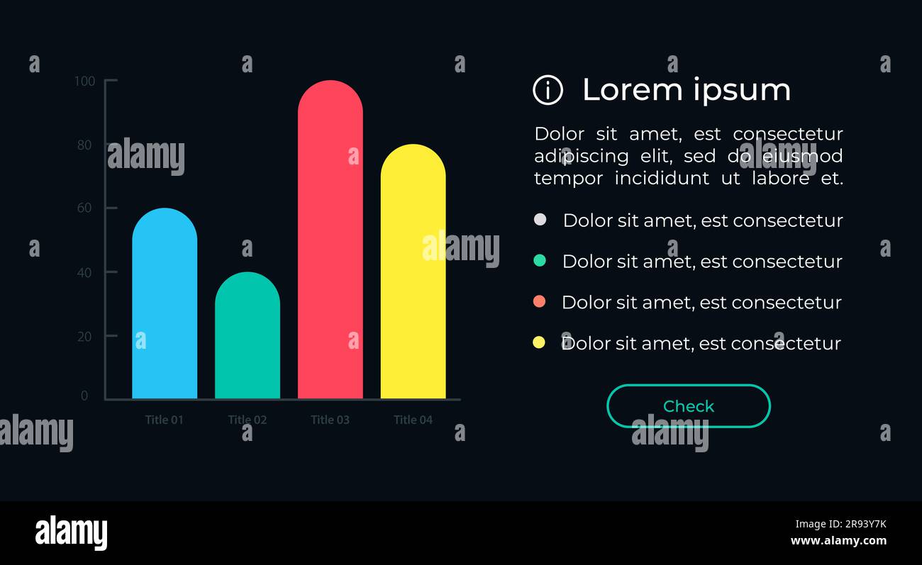 Chart with bars chart UI element template. Editable isolated vector ...