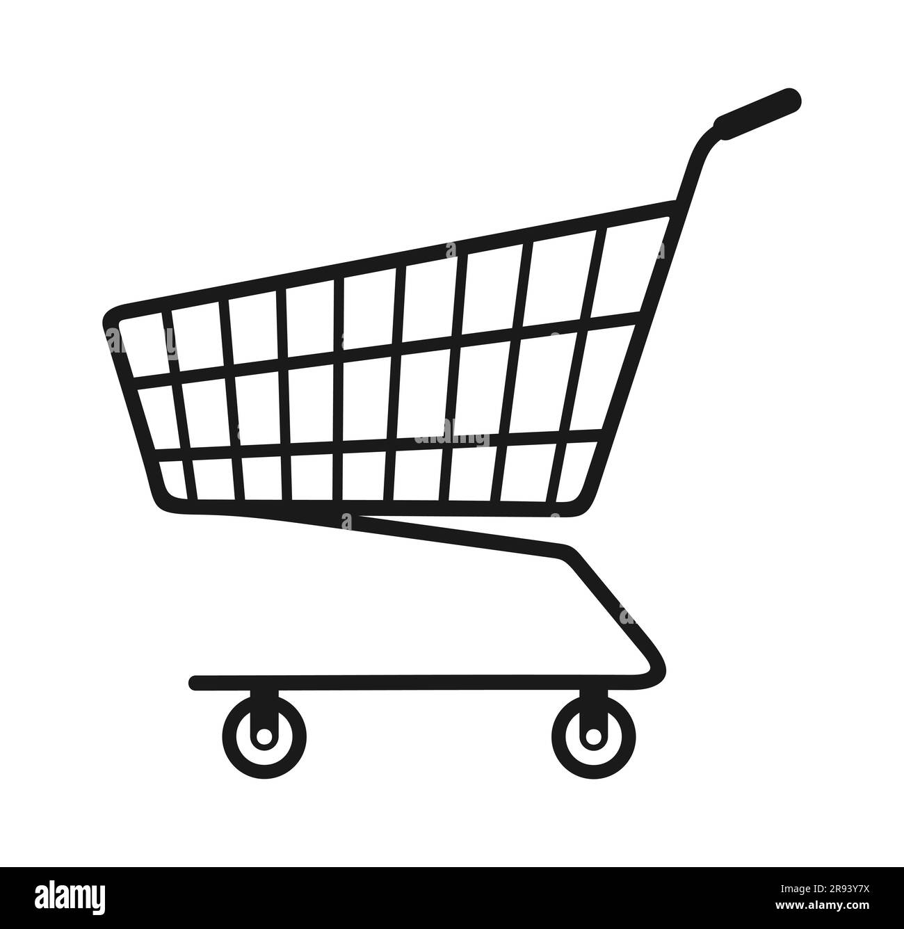 Vector black shopping cart icon isolated on white background Stock ...