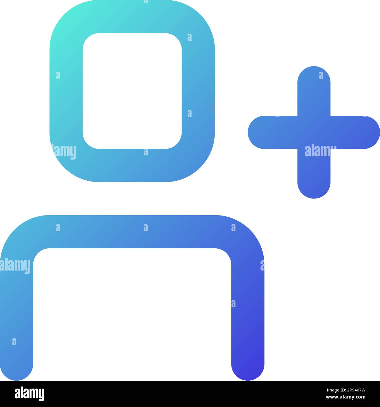 Add user pixel perfect gradient linear ui icon Stock Vector