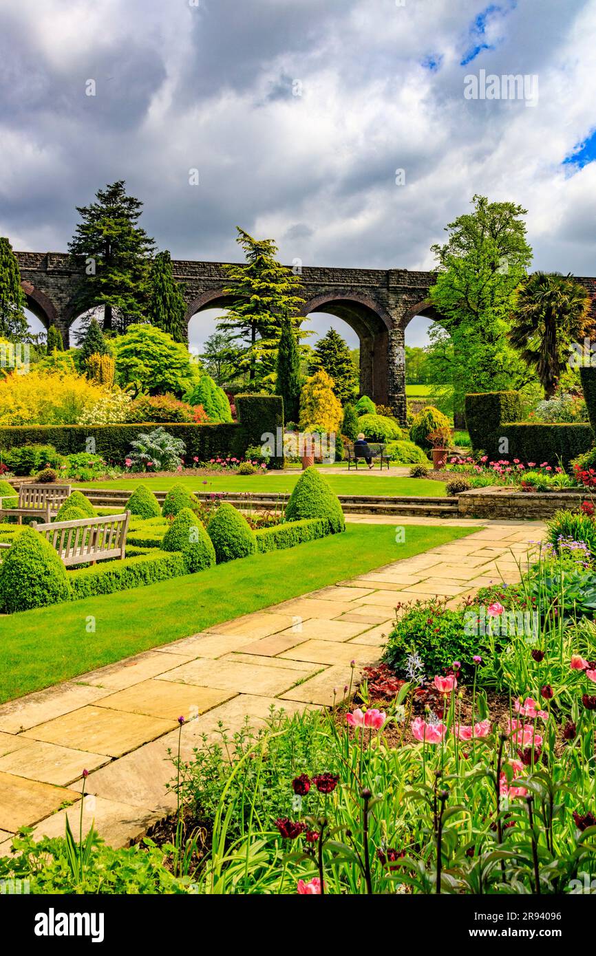 A colourful display of spring flowers and leaves in the Parterre