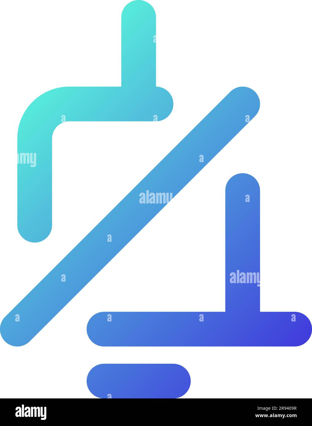 Mute notification sound pixel perfect gradient linear ui icon Stock Vector