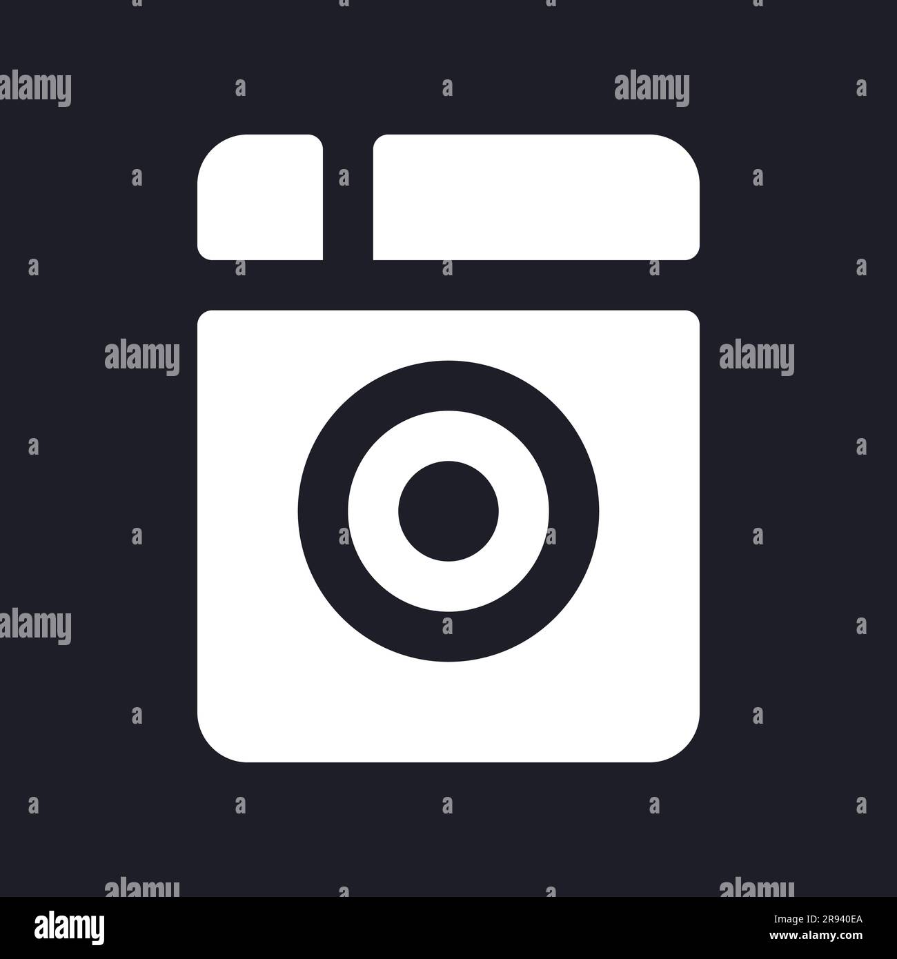 Washing machine dark mode glyph ui icon Stock Vector