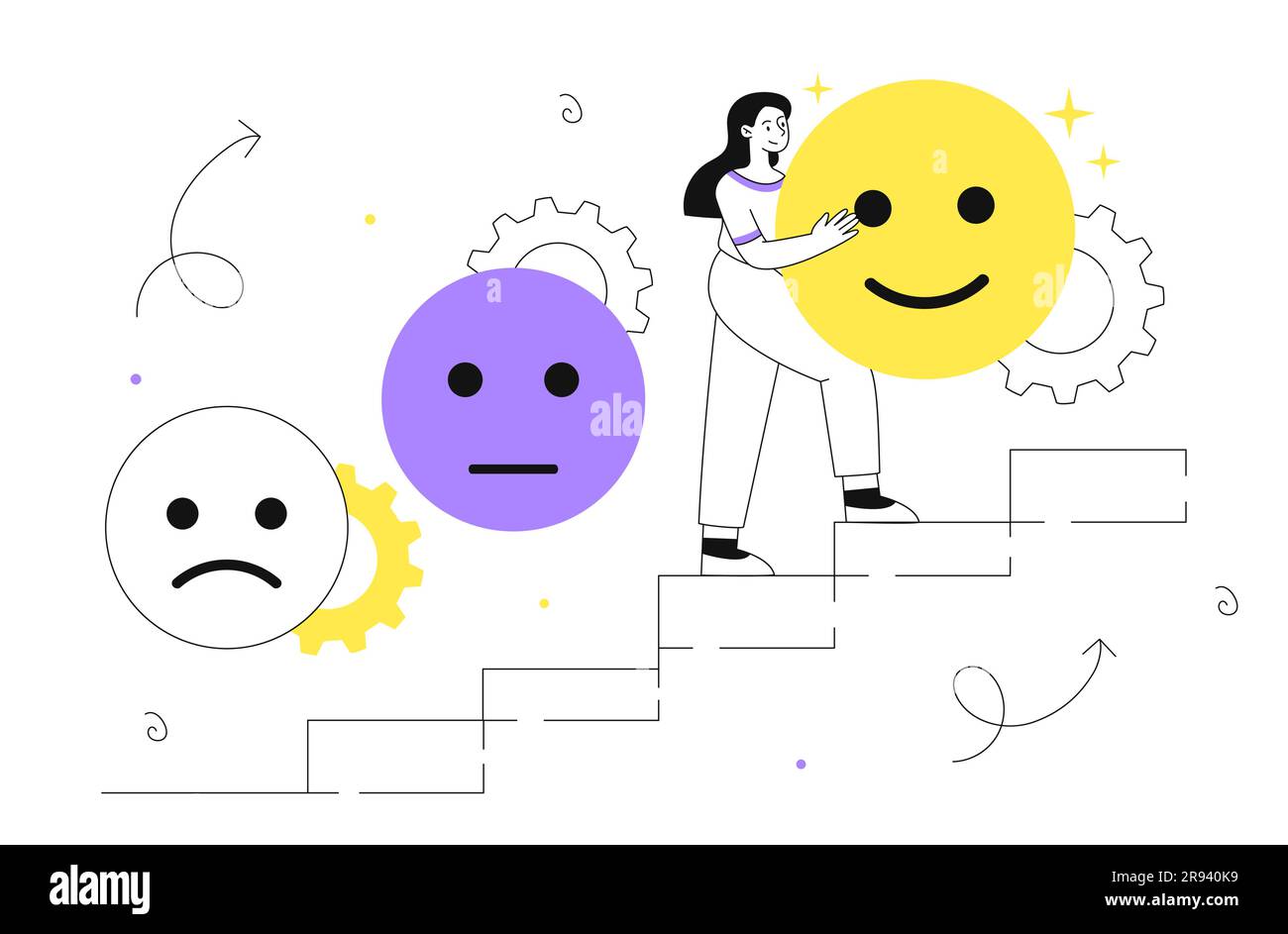 Happy sad woman balance hi-res stock photography and images - Alamy