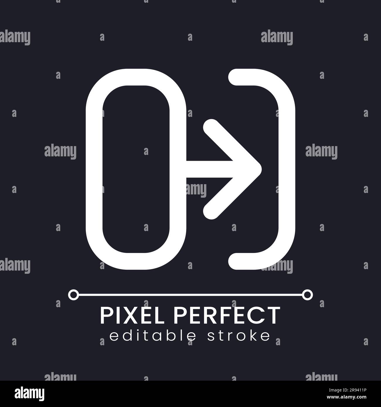 Transition pixel perfect white linear ui icon for dark theme Stock ...