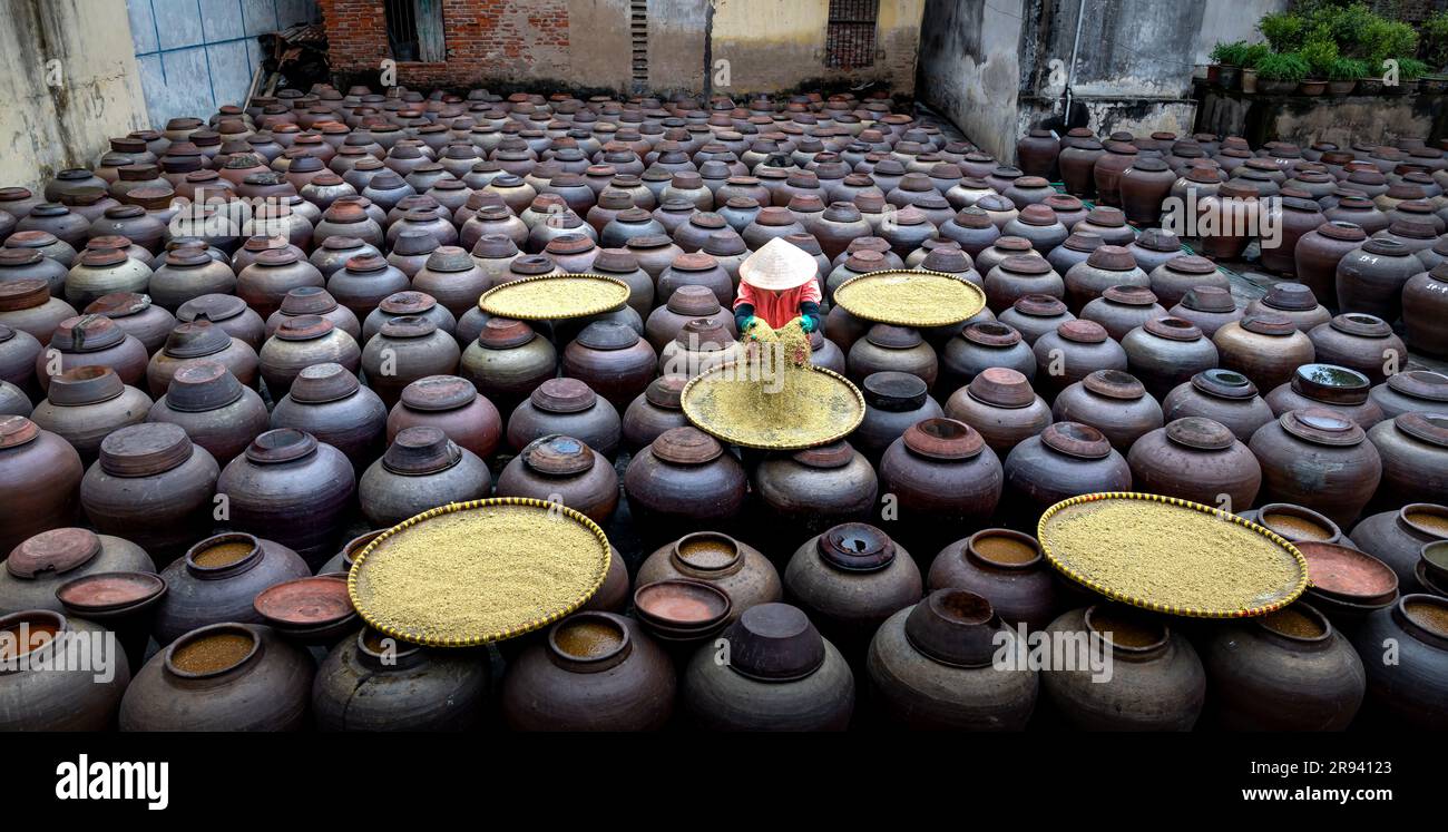 Traditional soy sauce factory, where soya beans are fermented to