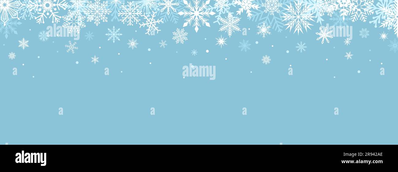 Christmas blue background with snowflakes frame. Vector illustration ...