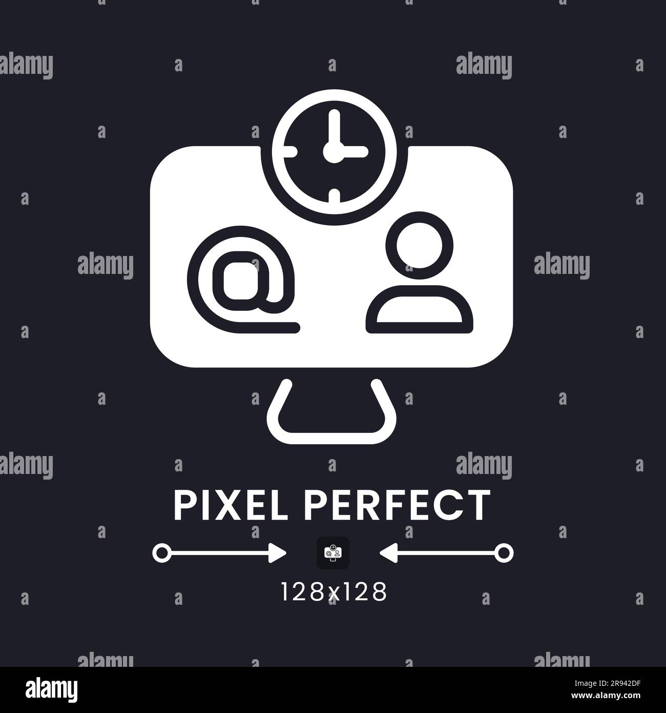 Workspace organization white solid desktop icon Stock Vector