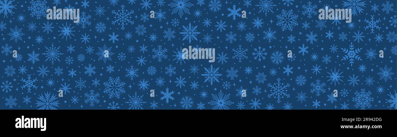 Christmas banner with snowflakes on a blue background. Vector ...