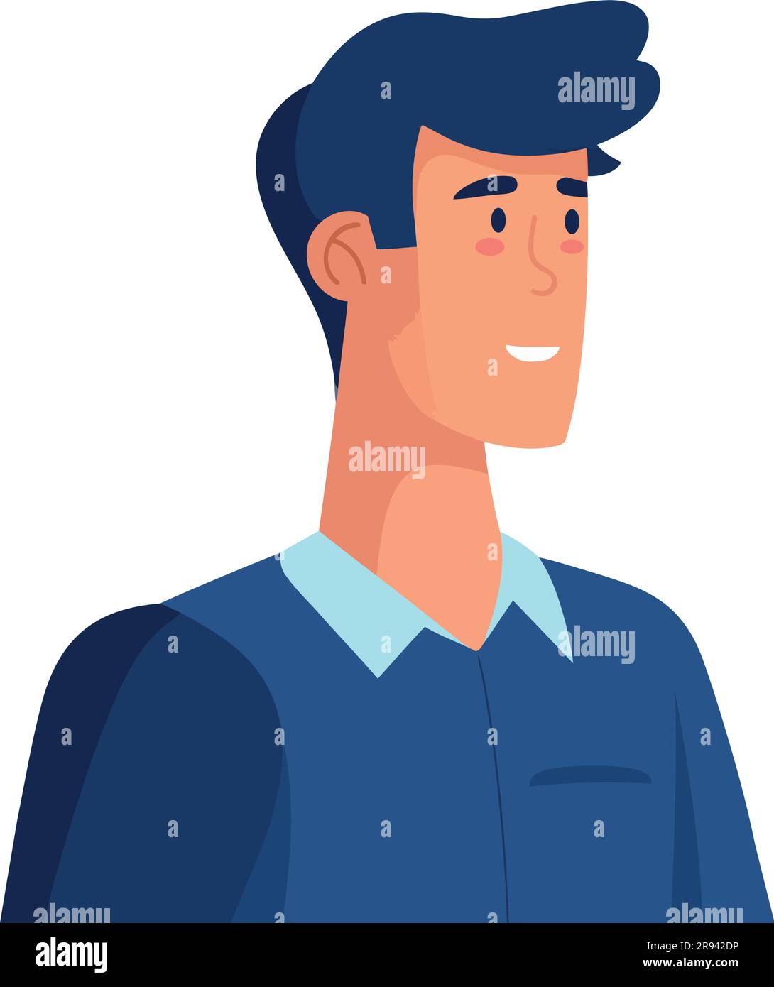 Successful man in blue suit over white Stock Vector Image & Art - Alamy