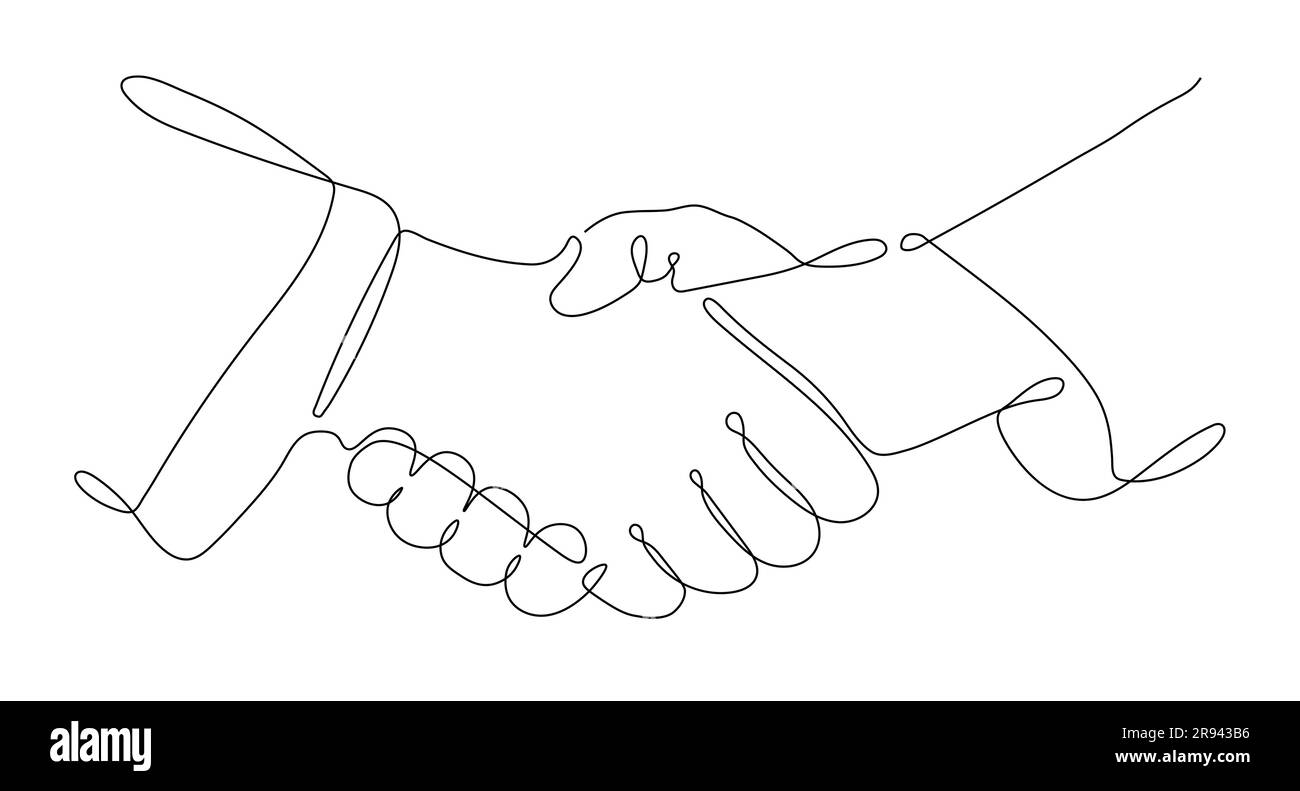 Handshake linear vector concept stock vector image art alamy