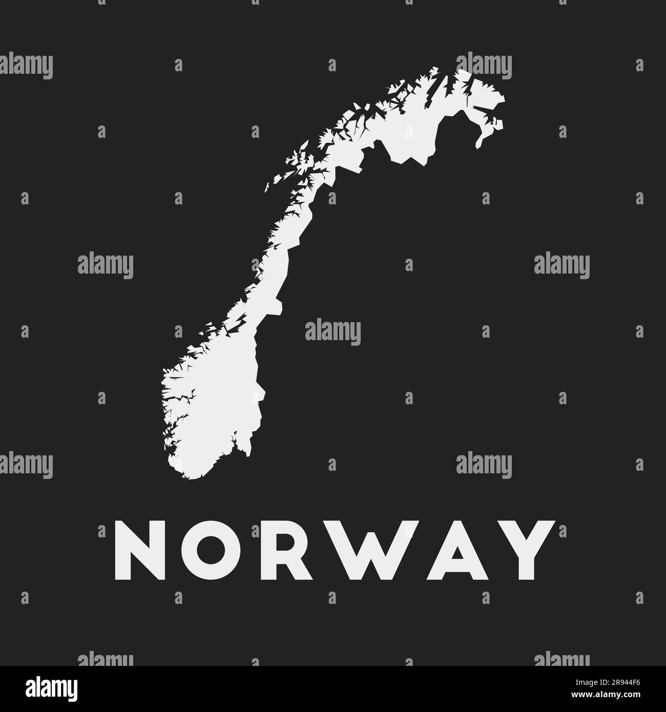 Norway icon. Country map on dark background. Stylish Norway map with