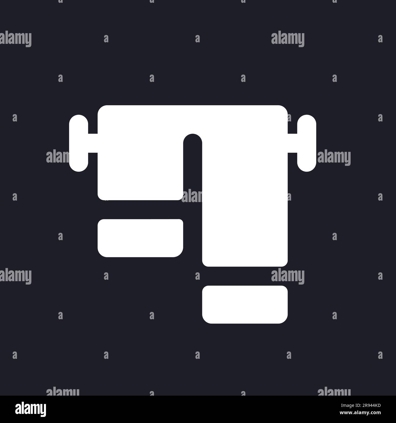 Towels dark mode glyph ui icon Stock Vector