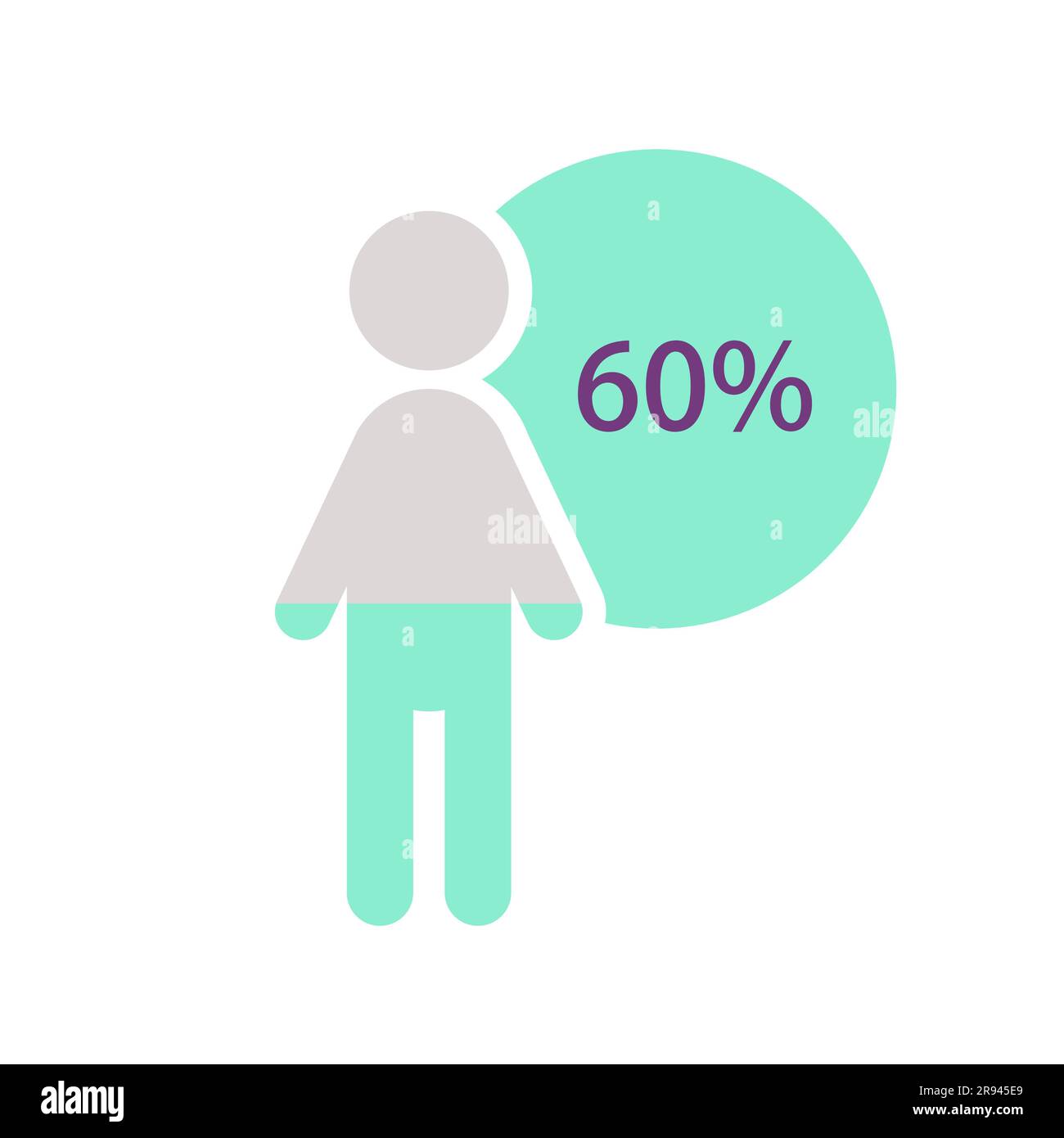 Male category infographic chart design template with sixty percentage ...