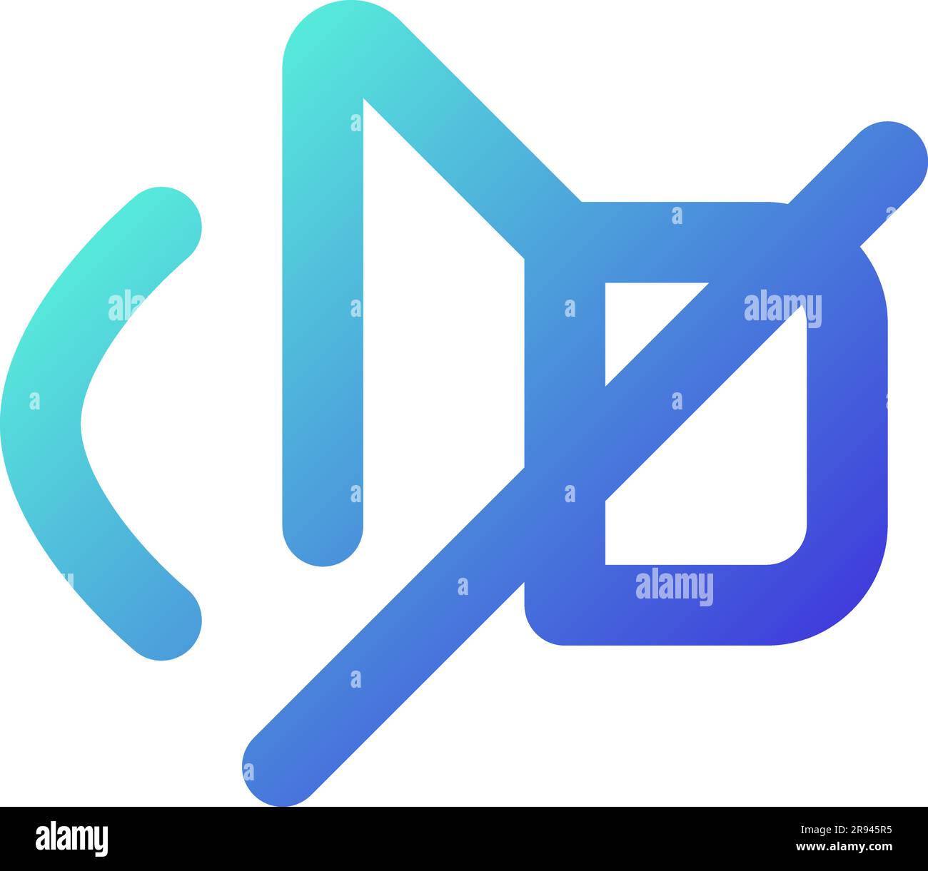 Mute sound pixel perfect gradient linear ui icon Stock Vector