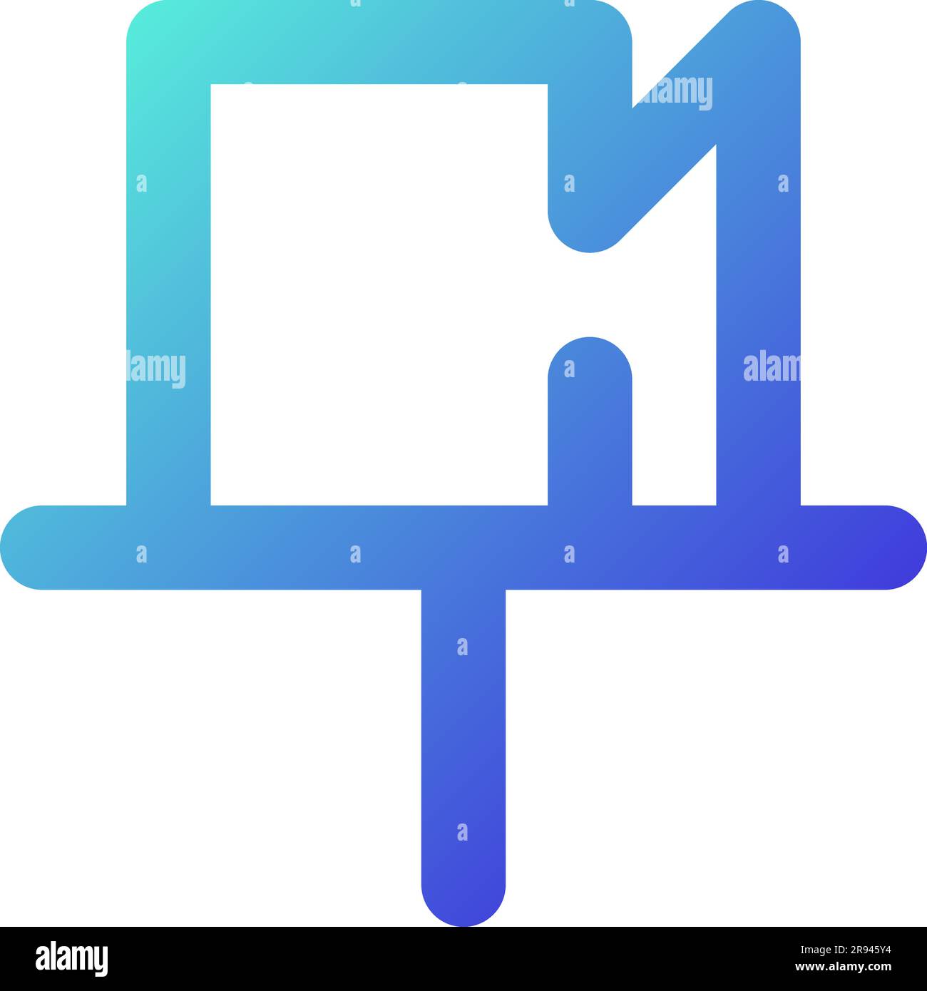 Attached message pixel perfect gradient linear ui icon Stock Vector