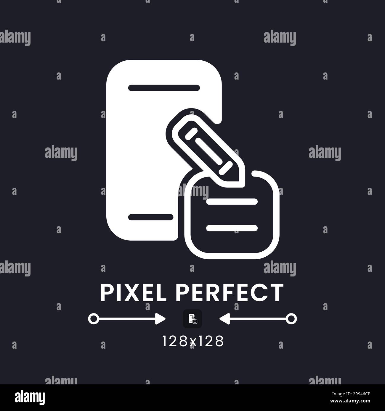 Note taking apps white solid desktop icon Stock Vector