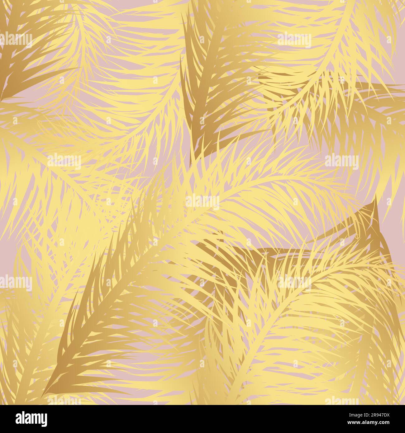 Vector tropical Golden palm leaves on white background. Summer tropical ...