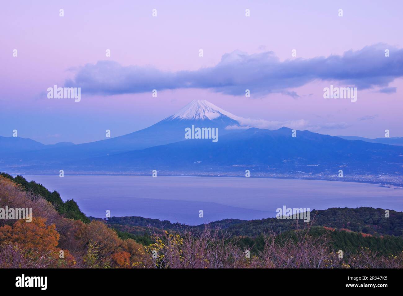 Mt. Fuji and Suruga Bay in the Morning Stock Photo
