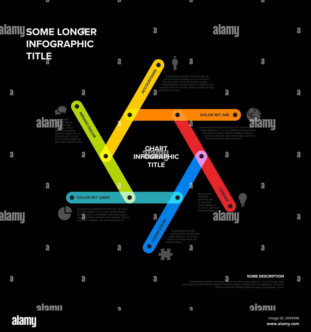 Minimalistic vector thick line six elements in hrxagon shapetemplate on ...