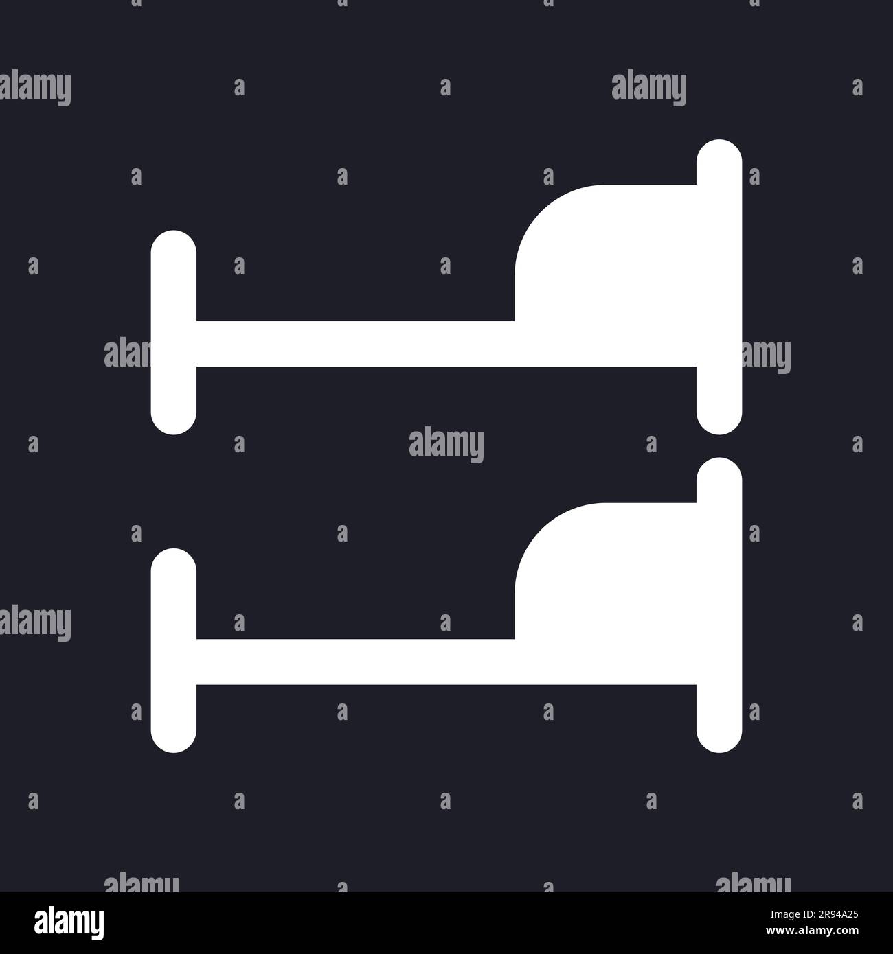 Bunk bed dark mode glyph ui icon Stock Vector