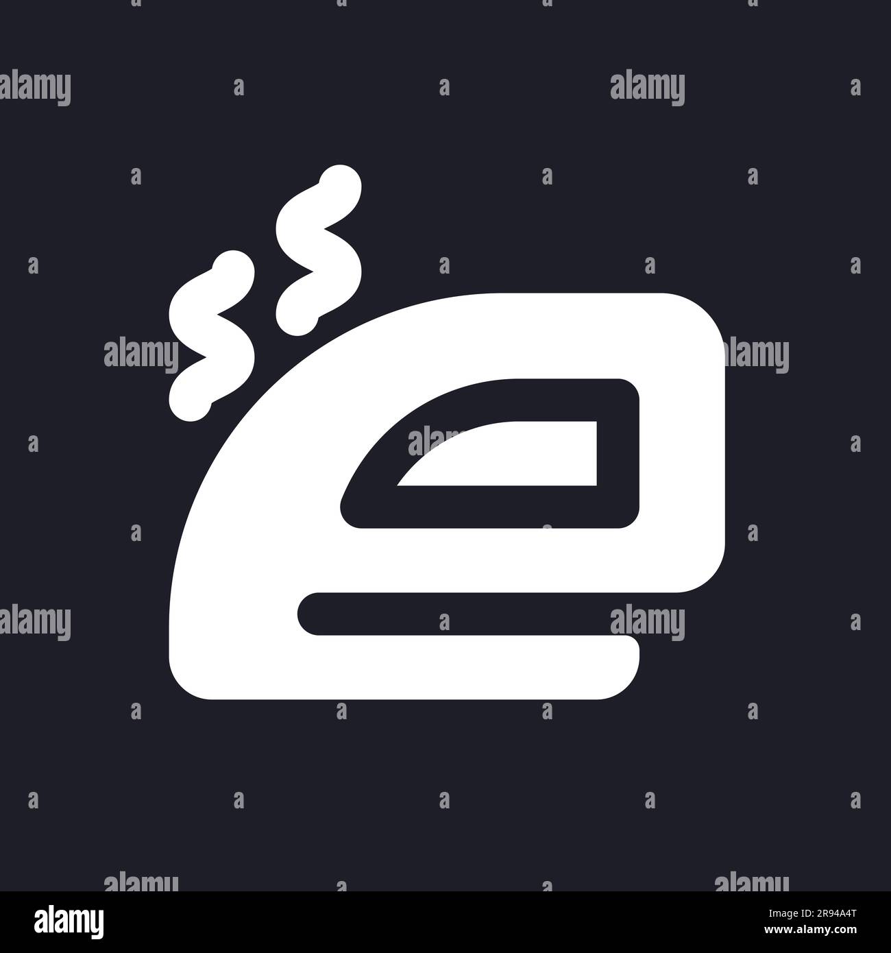 Clothes iron dark mode glyph ui icon Stock Vector