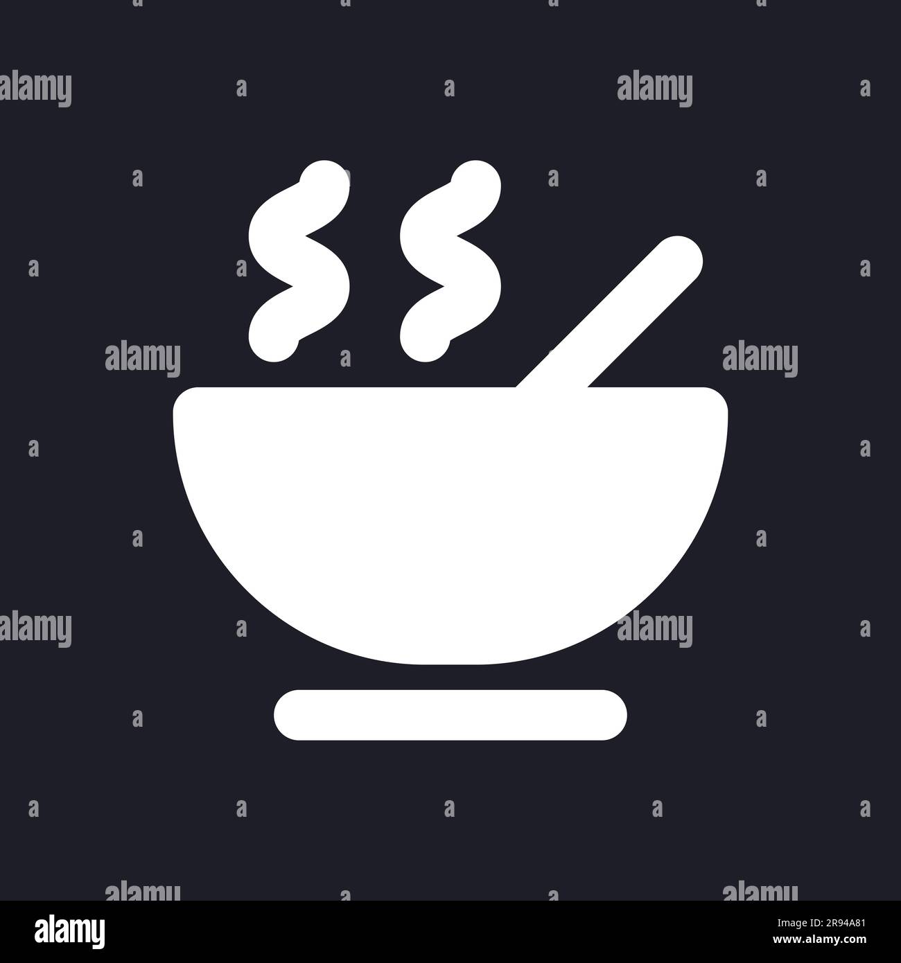 Dinner dark mode glyph ui icon Stock Vector