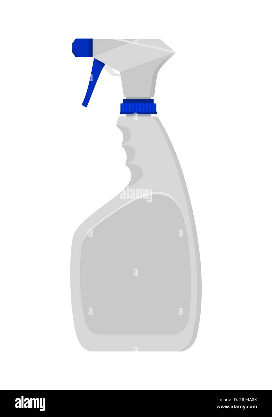 Gray and blue plastic spray bottle on a white background. Vector illustration in flat style Stock Vector
