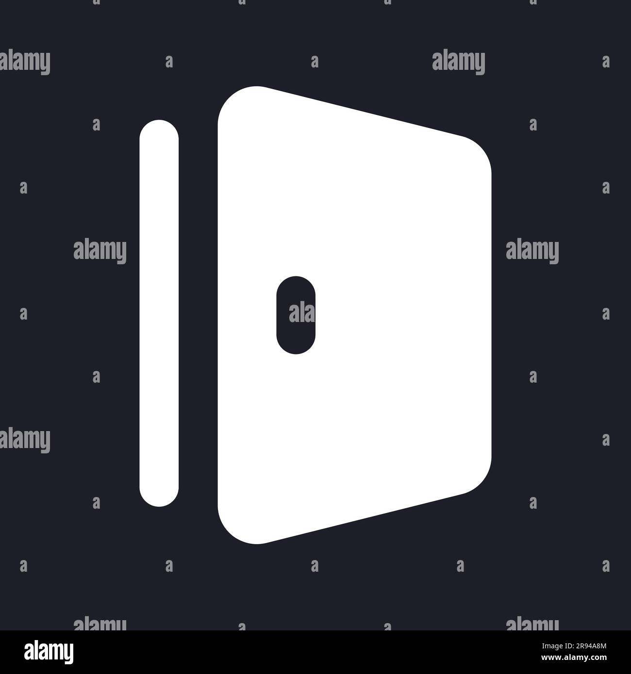 Door dark mode glyph ui icon Stock Vector