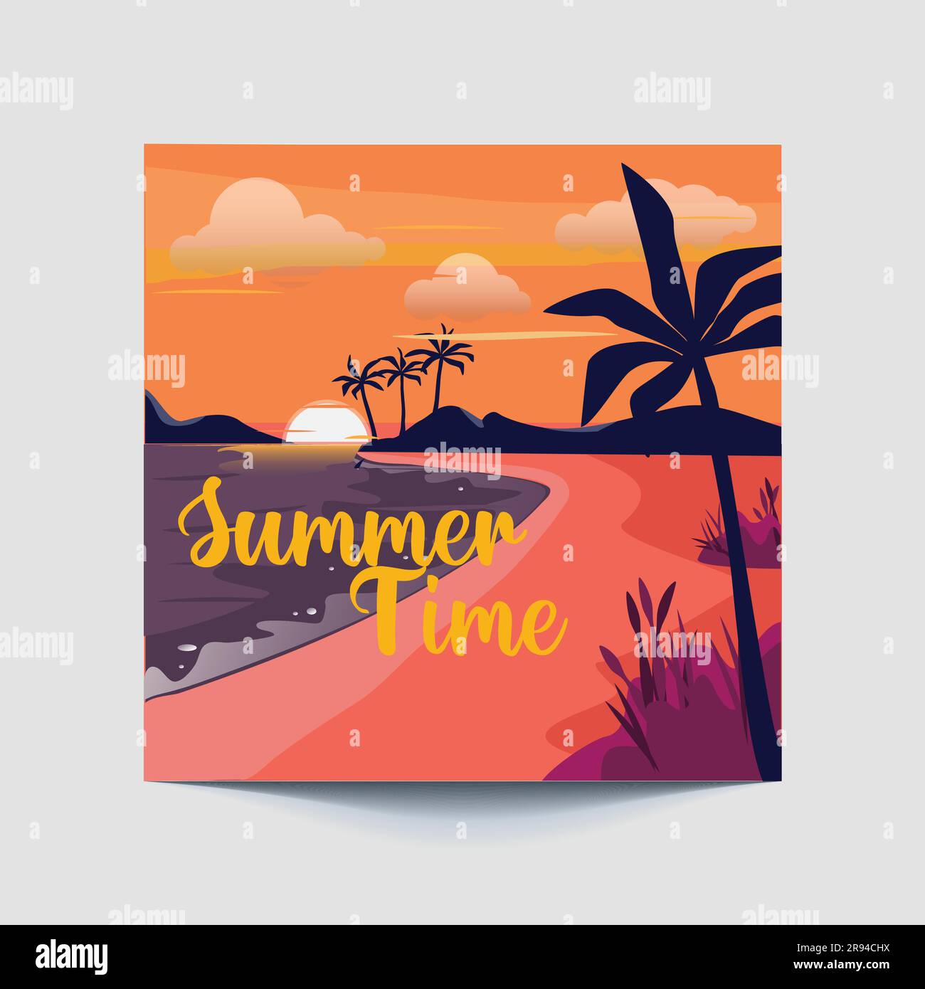 summer sale social or square post template Stock Vector
