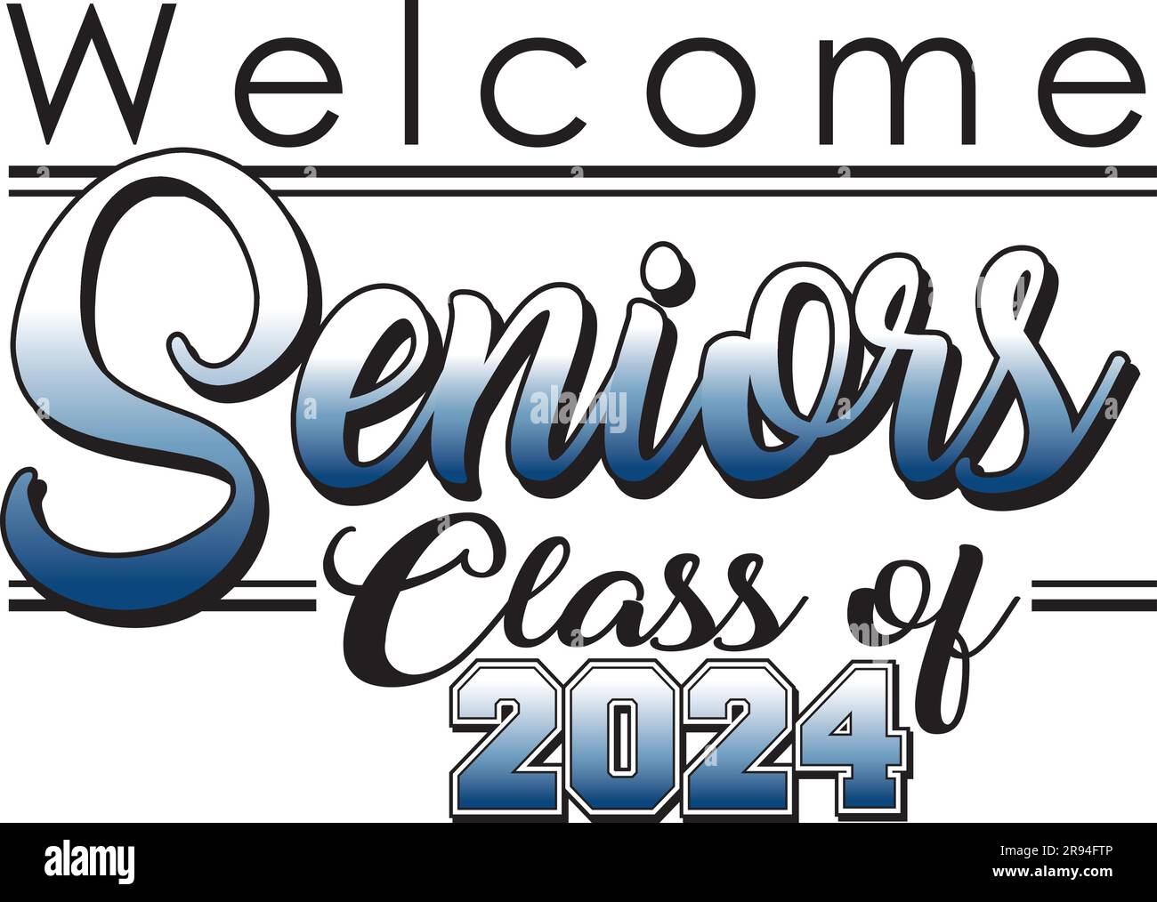 senior class of 2025 dark blue Varsity banner Stock Vector