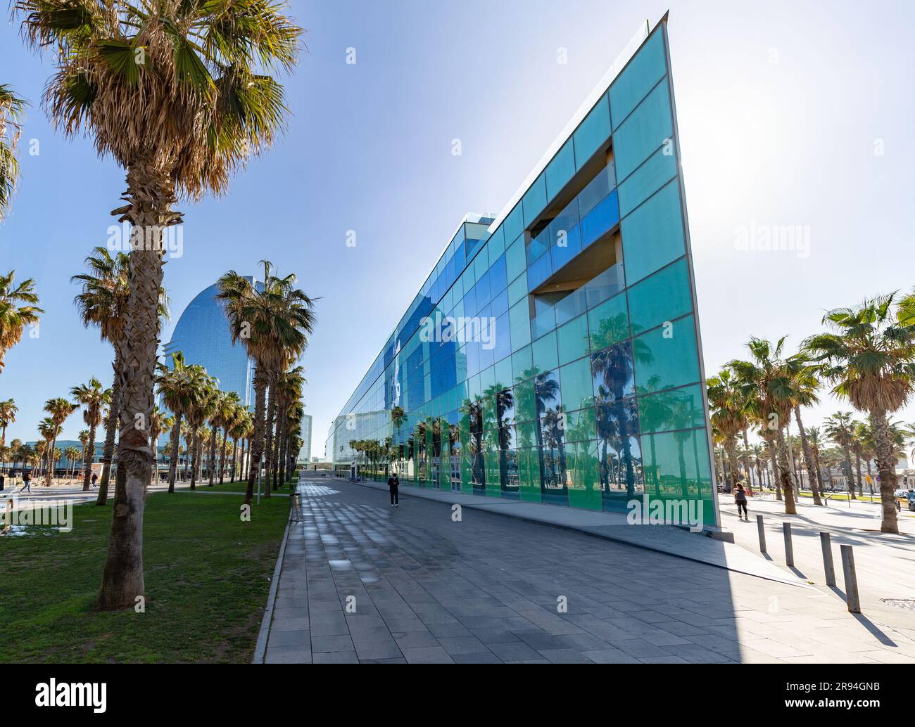 Barcelona, Spain - FEB 10, 2022: The head office of Desigual on Passeig del  Mare Nostrum. The company was founded by Thomas Meyer in 1984, and is head  Stock Photo - Alamy