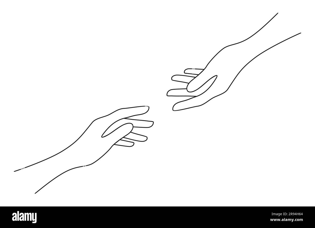 Two hands reaching out Stock Vector Images - Alamy