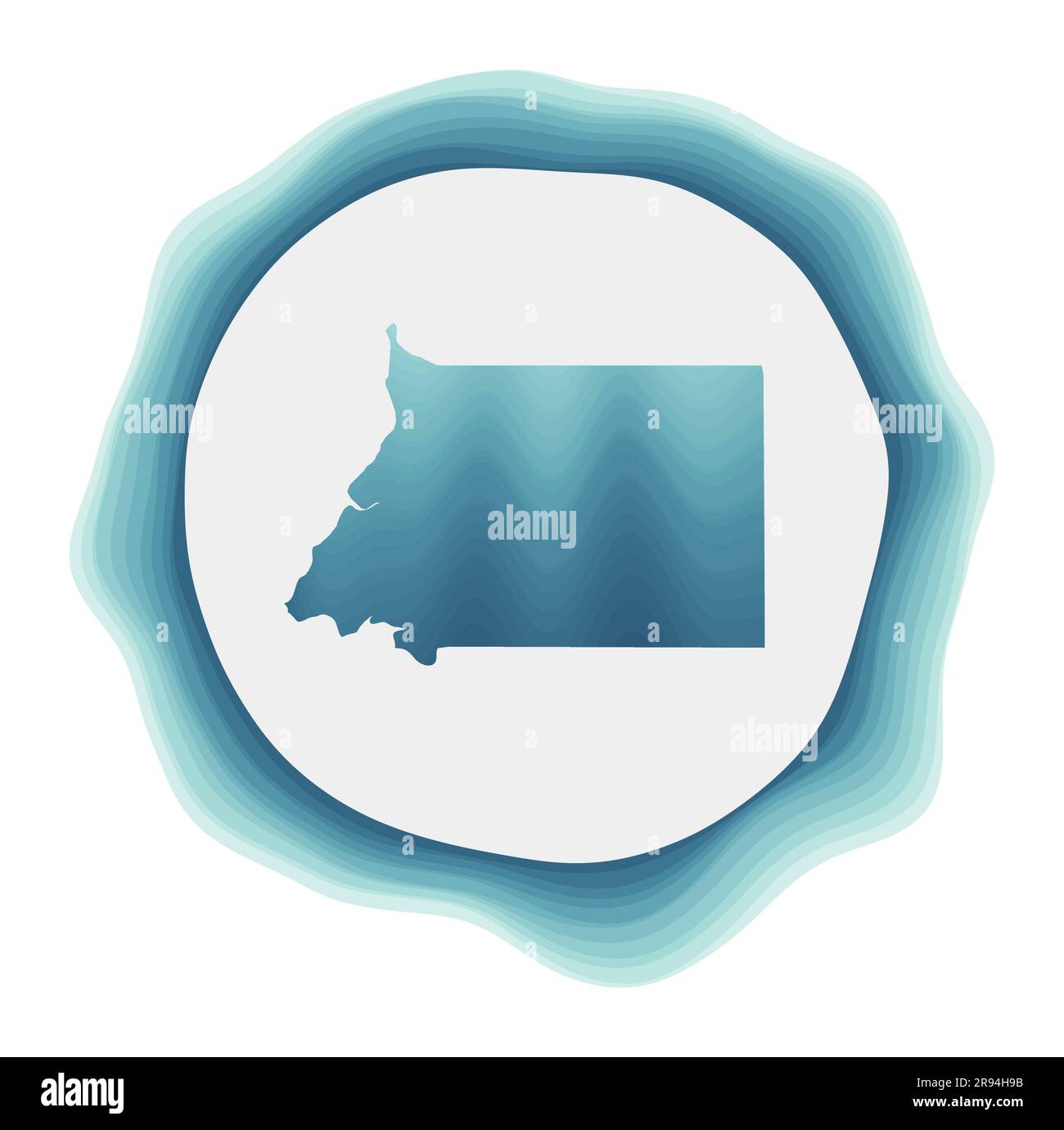 Equatorial Guinea logo. Badge of the country. Layered circular sign around Equatorial Guinea border shape. Artistic vector illustration. Stock Vector