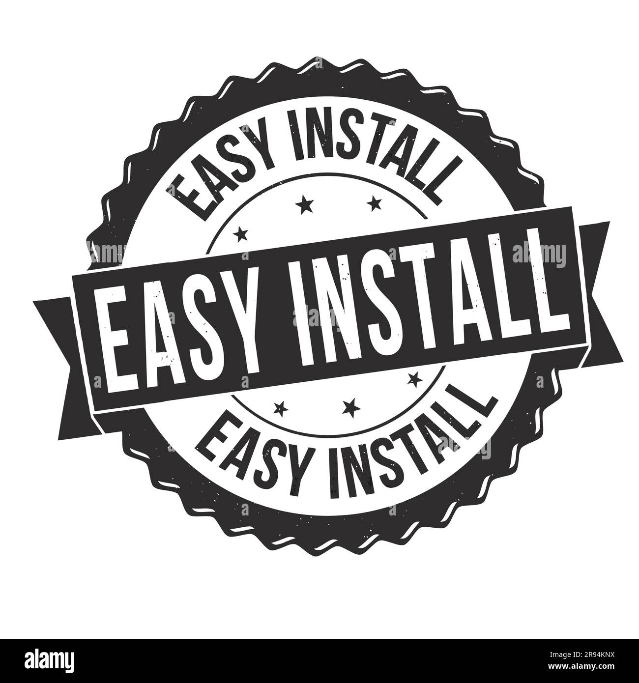 Easy install grunge rubber stamp on white background, vector ...