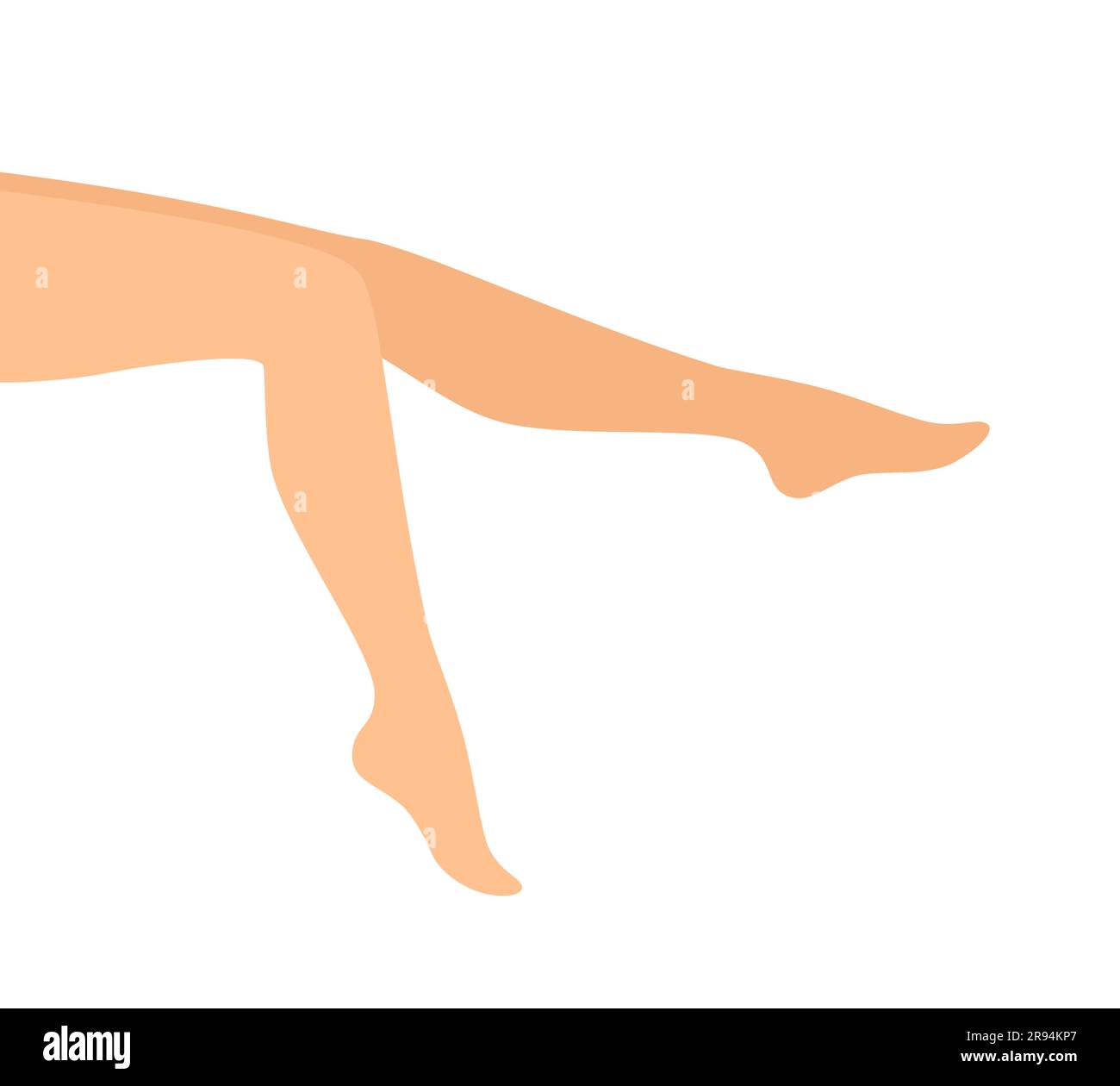 Side view of beautiful female legs on a white background. Flat vector ...