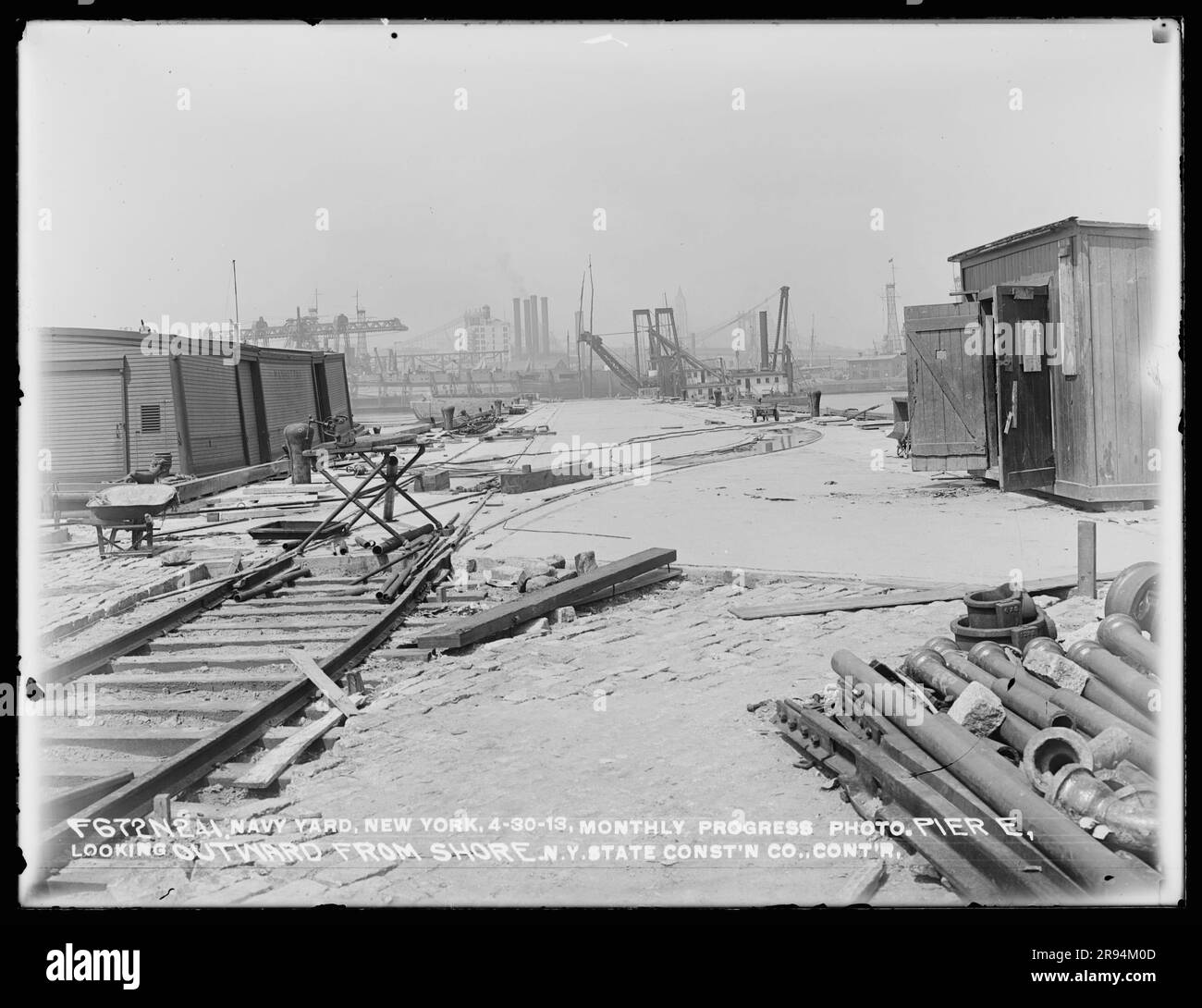 Monthly Progress Photo, Pier E Looking Outward from Shore, New York