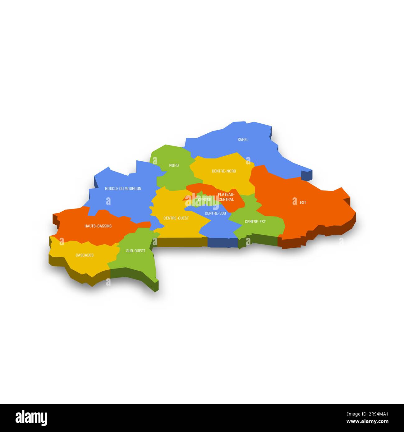 Burkina Faso political map of administrative divisions regions