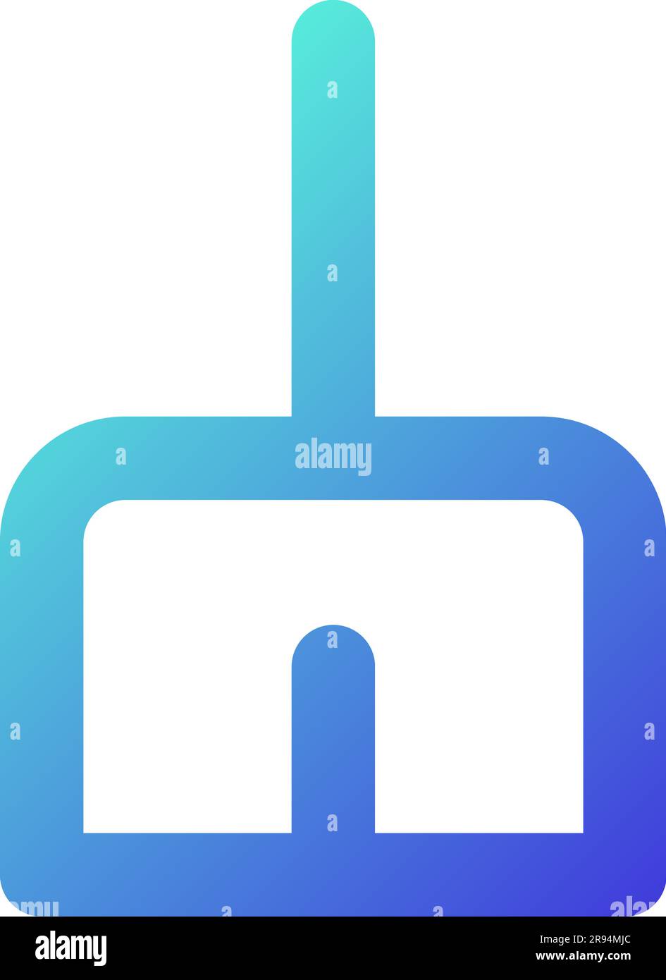 Broom pixel perfect gradient linear ui icon Stock Vector