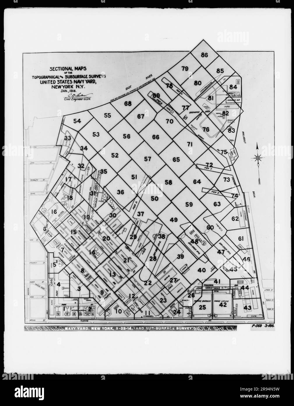Yard SubSurface Survey Index Sheet. Glass Plate Negatives of the
