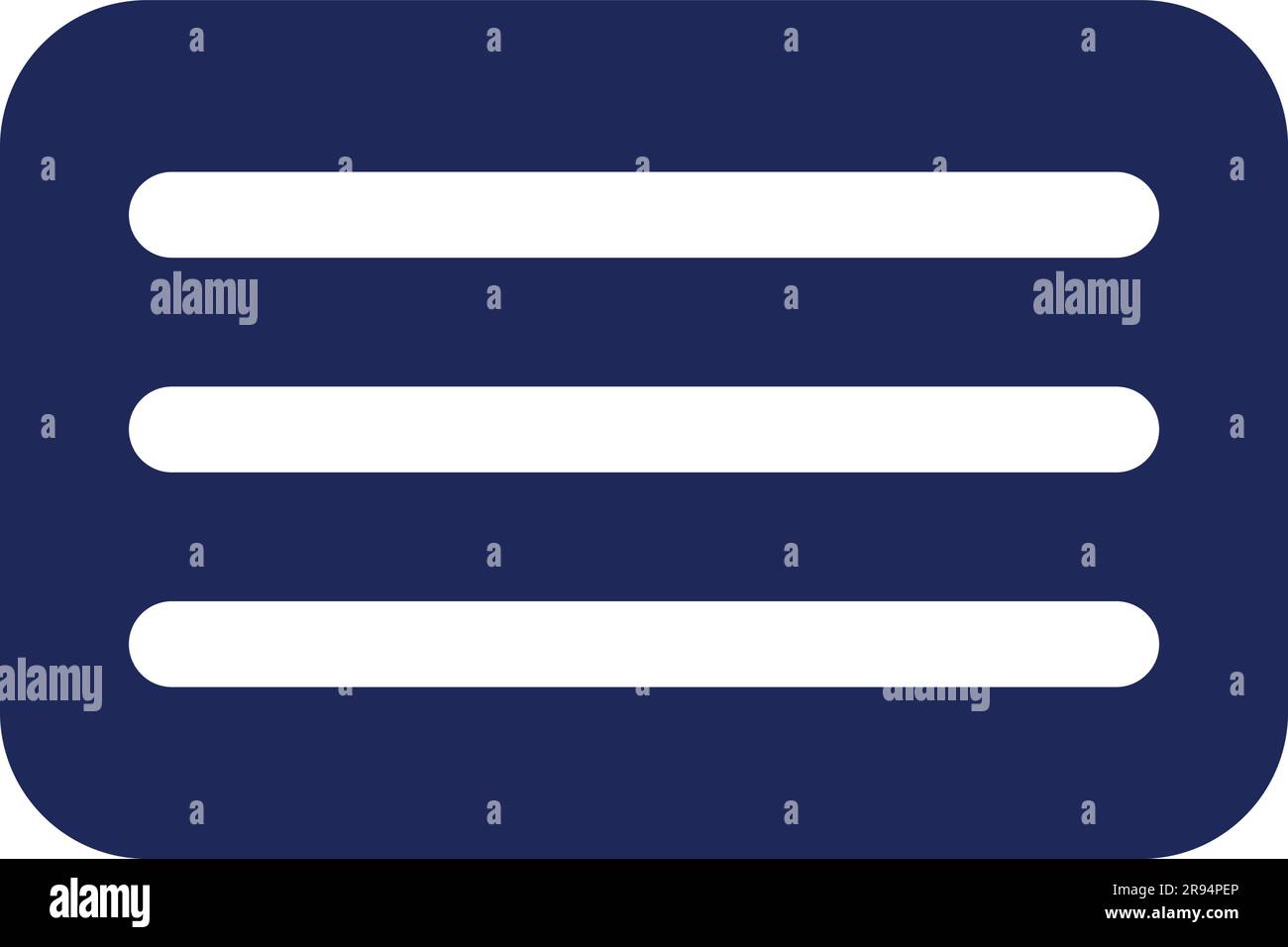 Hamburger menu button black glyph ui icon Stock Vector