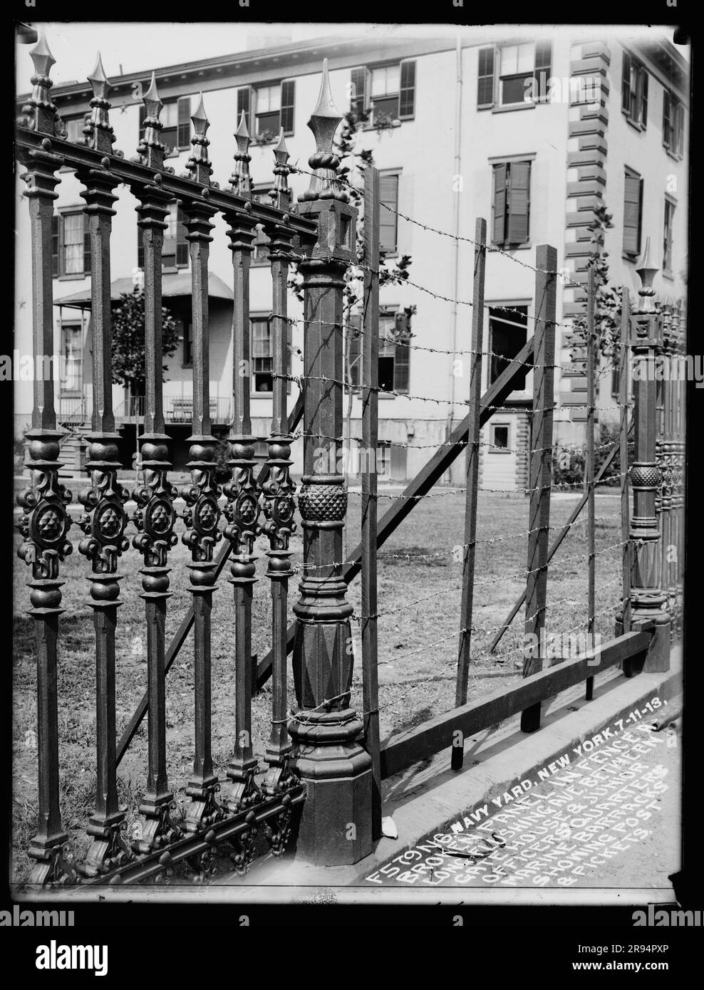 Broken Panel in Fence Along Flushing Avenue Between Gate House and