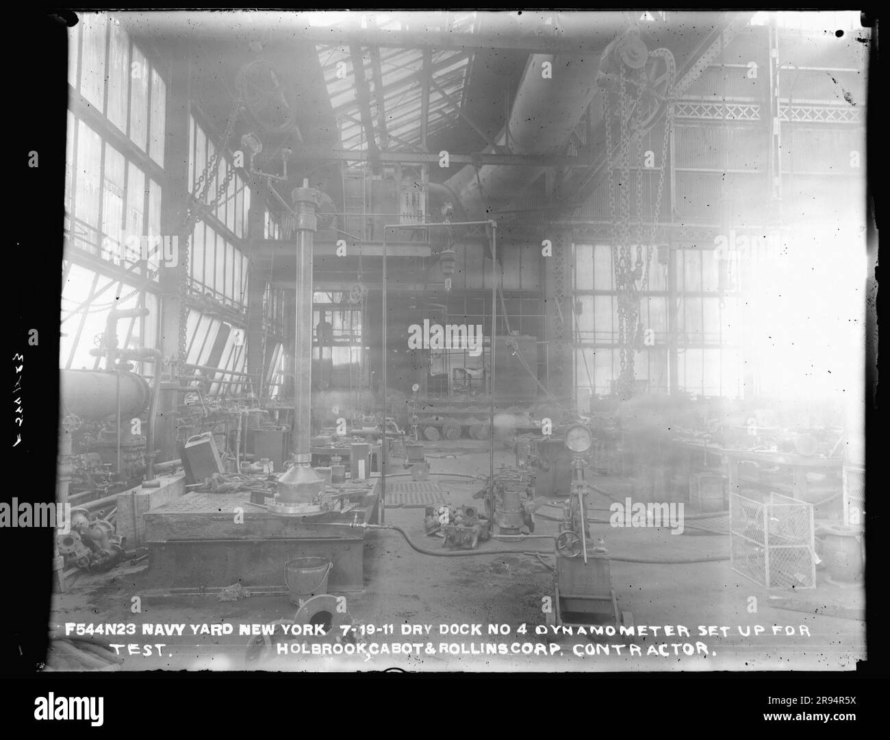 Dry Dock Number 4, Dynamometer Set Up for Test, Holbrook Cabot and Rollins Corporation