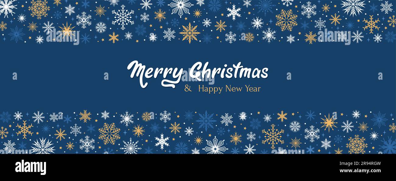 Merry Christmas and Happy New Year holiday banner. Greeting card with a ...