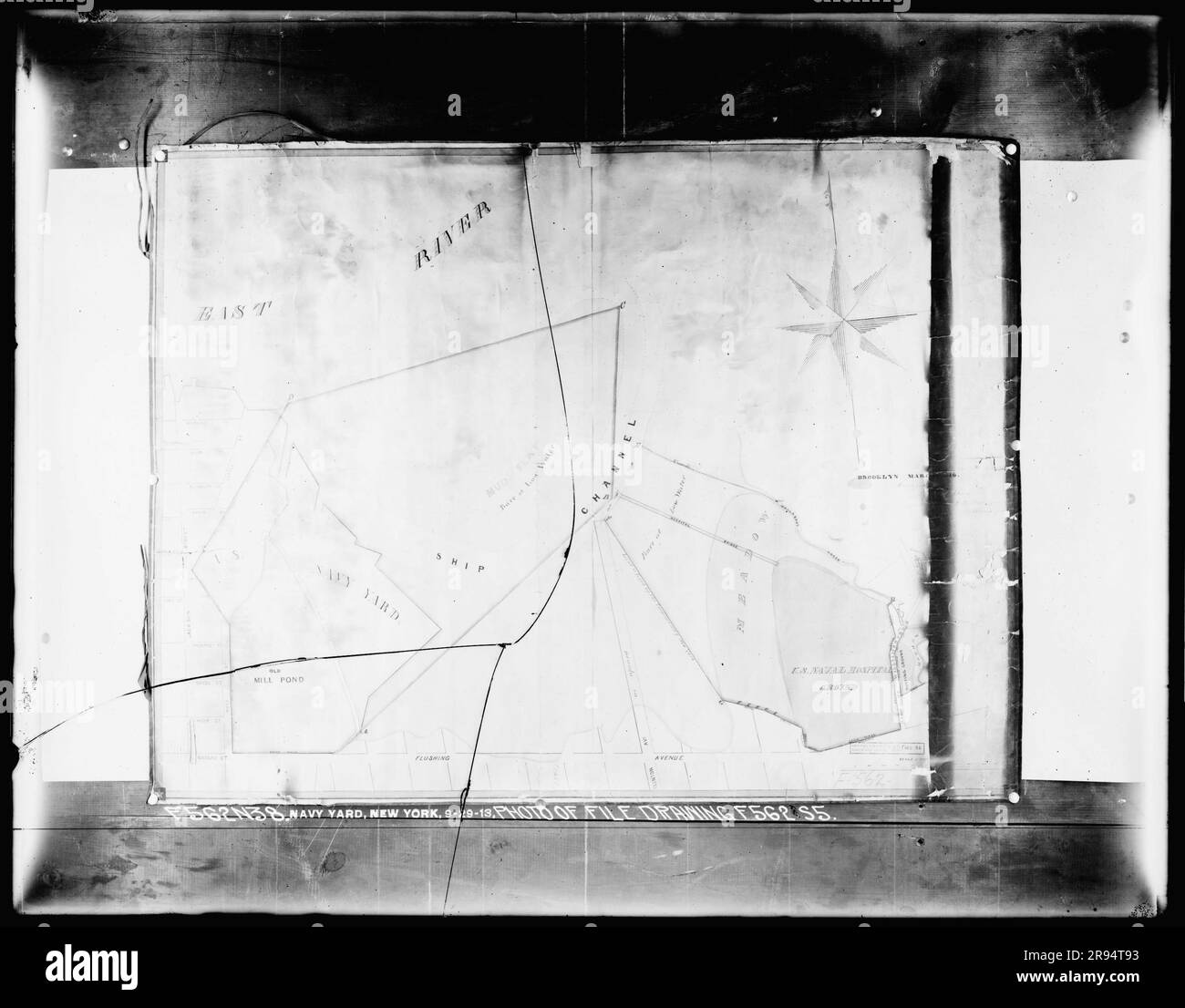 Photograph of File Drawing F562S5. Glass Plate Negatives of the Construction and Repair of Buildings, Facilities, and Vessels at the New York Navy Yard. Stock Photo