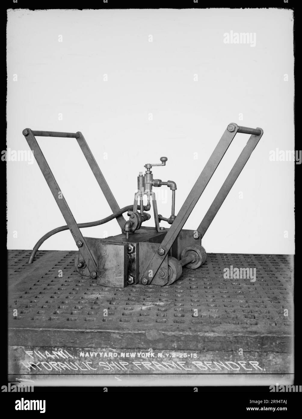 Hydraulic Ship Frame Bender. Glass Plate Negatives of the Construction