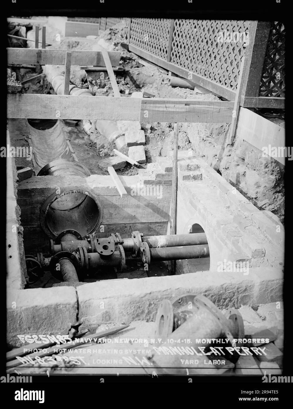 Monthly Progress Photo, Hot Water Heating System, Manhole at Perry