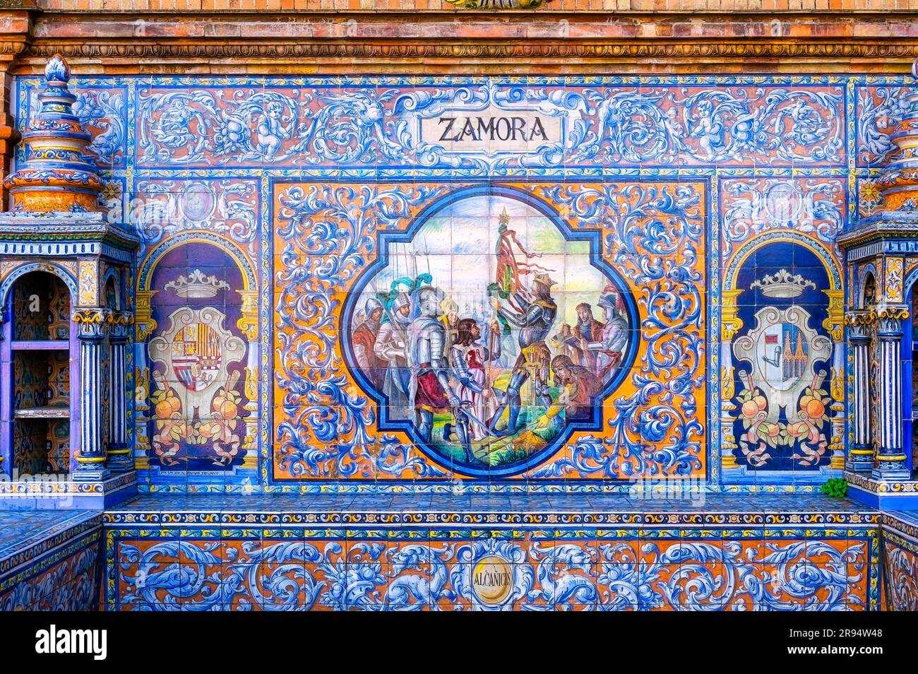 Seville, Spain January 20, 2023 Plaza de España. Front view of the