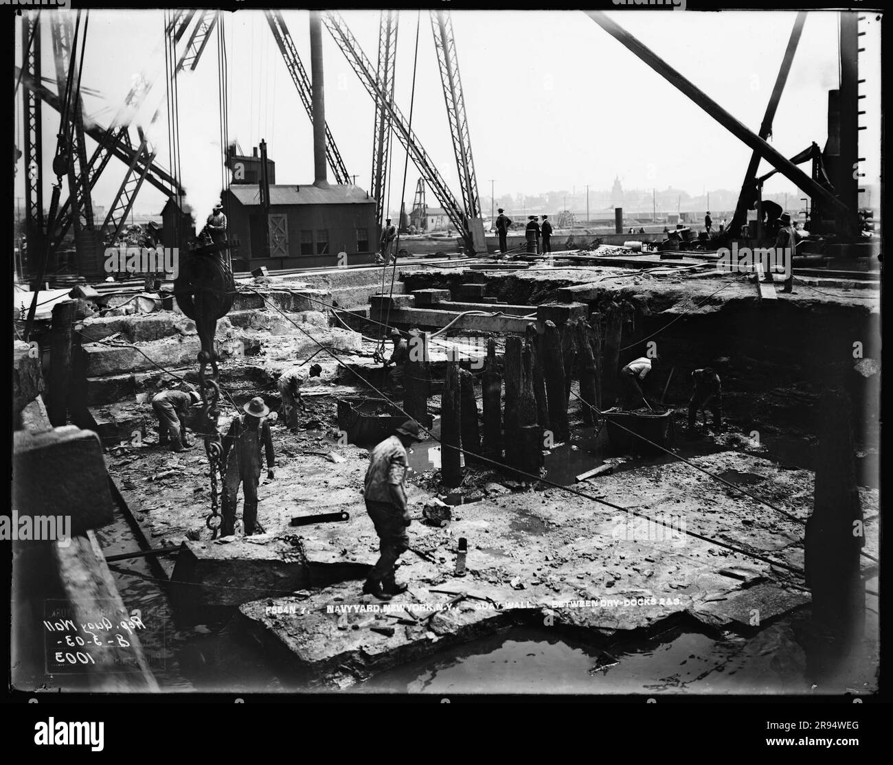 Quay Wall Between Dry Docks 2 and 3. Glass Plate Negatives of the