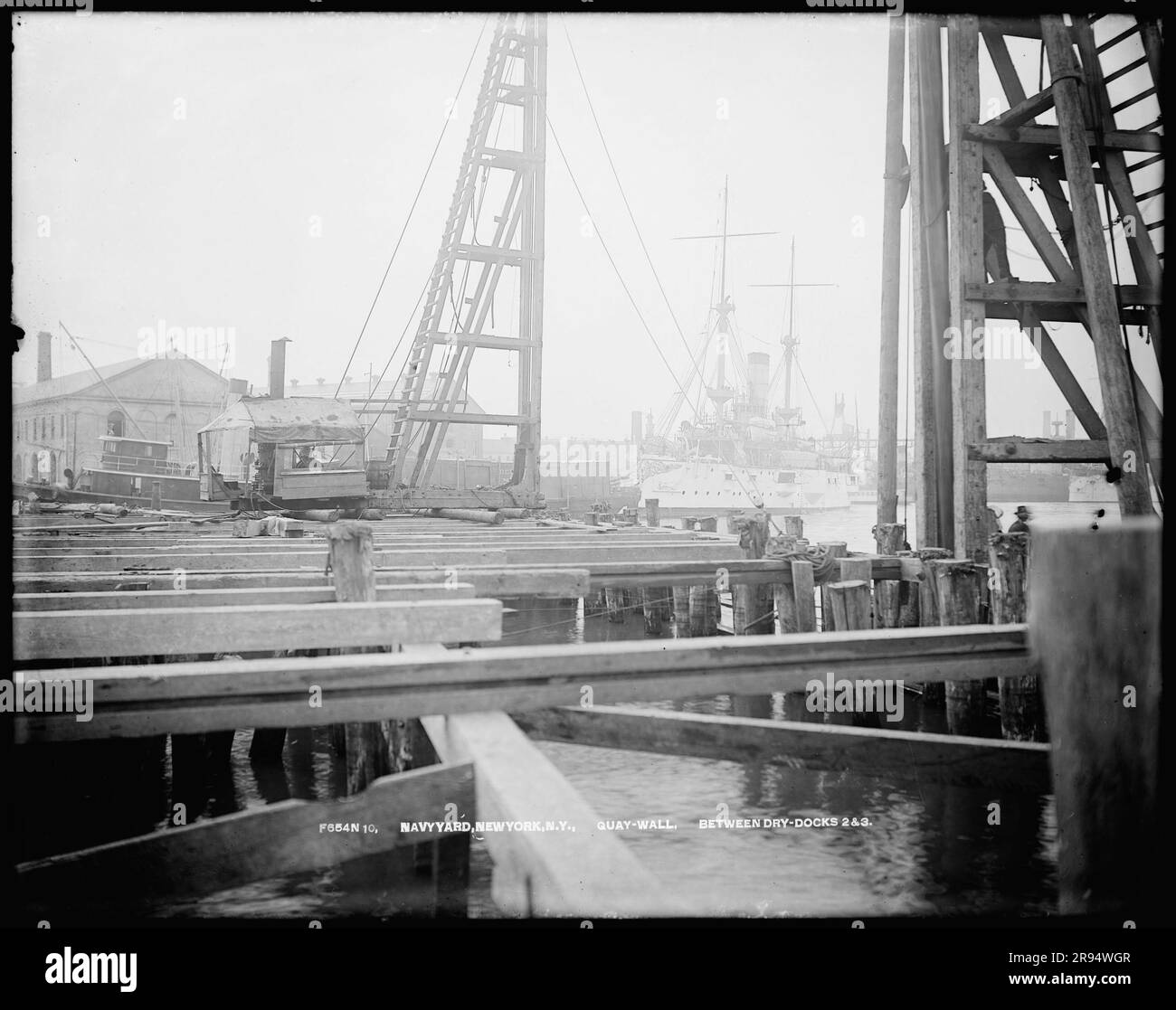 Quay Wall Between Dry Docks 2 and 3. Glass Plate Negatives of the Quay Wall Between Dry Docks 2 and 3. Glass Plate Negatives of the